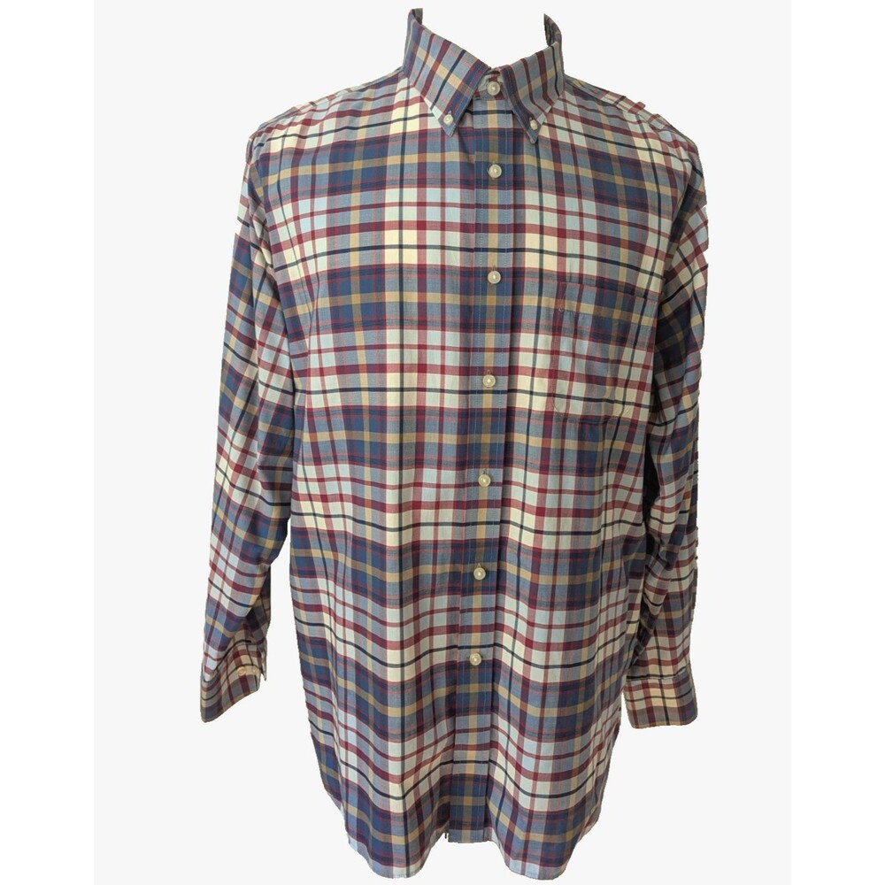 Daniel Cremieux Signature Collection Men's XL Non Iron Long Sleeve Shirt Plaid